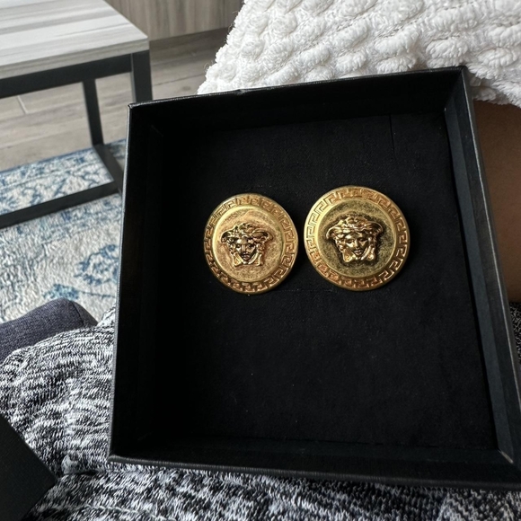 Authentic Versace Tribute Coin Medallion Earrings - Picture 12 of 13